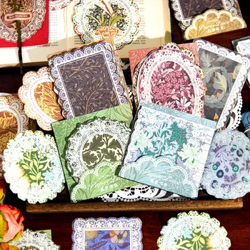 40шт декоративного блокнота с кружевными и цветочными бордюрами уникальной формы из коллекции Moroccan Garden