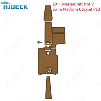 2011 MasterCraft X14V Коврик для платформы для плавания, лодка, EVA-пена, Тиковый настил, коричневый