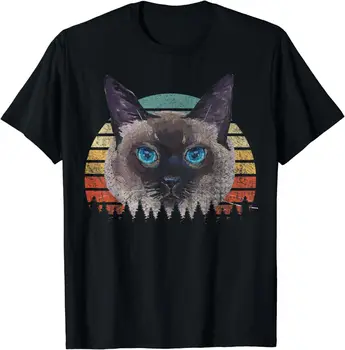 НОВАЯ лимитированная футболка в стиле ретро, винтажная, для любителей сиамских кошек 70-х, Дизайнерская идея подарка, футболка S-3XL с длинными рукавами