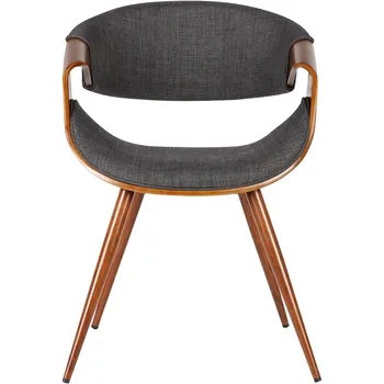 Роскошный обеденный стул из ткани древесного угля и орехового дерева с отделкой Стулья для кухонной мебели Мебель для комнаты Для дома