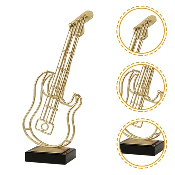 Декор Статуи Гитары, Фигурка Гитары, Скульптура музыкального инструмента, модель электрогитары, Украшения металлической гитарной скульптуры.