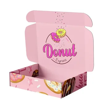 Оптовая упаковка для пончиков с печатью на заказ, коробка для пищевых пончиков