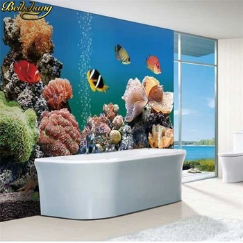 beibehang обои 3d фреска обои телевизор спальня диван фон Мультфильм рыба подводный мир фотообои для гостиной