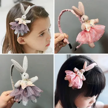 Корейские аксессуары для головы кролика Корейская принцесса для девочек Супер милая милая заколка для волос Детская повязка на голову Милая и миленькая