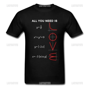 Топы с геометрическими уравнениями по алгебре Все, что вам нужно, - это футболка с рисунком математической задачи с графическим рисунком, хлопковые топы унисекс с коротким рукавом