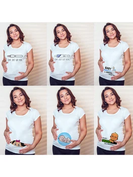 Материнство Только что получило настоящий забавный тест на беременность Милая футболка для беременных, забавные футболки для беременных, футболка с объявлением о рождении ребенка