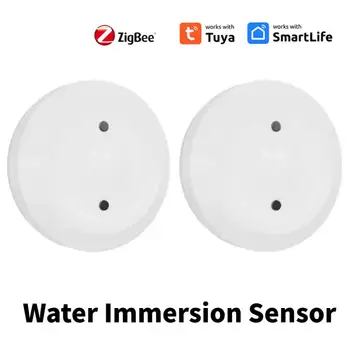 Датчик погружения в воду Zigbee Tuya Интеллектуальный детектор утечки воды Приложение для сигнализации о связи с водой Поддержка удаленного мониторинга Smart Life