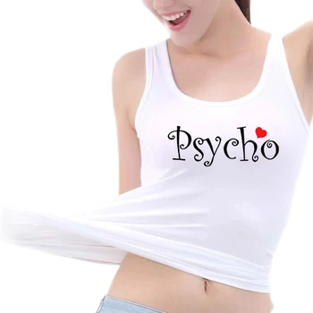 Топы на бретелях Psycho Design Funny Girlfriend, женский тренд, сексуальная дышащая футболка без рукавов, топы для фитнеса в тренажерном зале