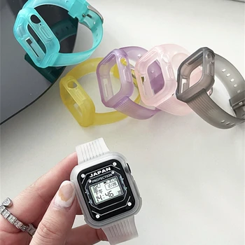 Силиконовый Ремешок Для Apple Watch Band 41 45 мм 44 40 38 мм 42 мм Спортивный Ремень Ремешок Для часов iWatch серии 5 4 3 2 SE 6 7 Резиновый Браслет