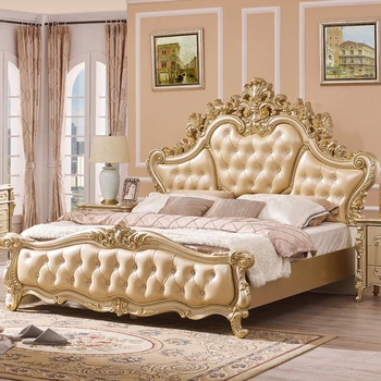 Роскошная Европейская кровать размера Queen Size, Каркасы кроватей для спальни в стиле модерн, натуральная кожа, мебель для спальни Letto Matrimoniale