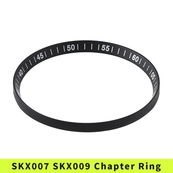 Металлическое кольцо для главы SKX007/SKX009/SRPD Матово-черное (Серебряные маркеры / цифры / красный)