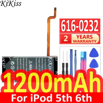 мощный аккумулятор KiKiss емкостью 1200 мАч 616-0232 6160232 для iPod 5th Video 60 ГБ 80 ГБ 6th gen Classic Толщиной 160 ГБ