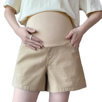 Джинсовые Модные Шорты Для Беременных Летняя Беременность Хлопчатобумажные Короткие Свободные Эластичные джинсы Для беременных Брюки одежда