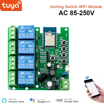 Tuya Smart Wifi Smart Switch Модуль Включения-Выключения RF433 Приемник 10A 220V Реле Таймера Самоблокирующийся Плавный Переход Для Alexa