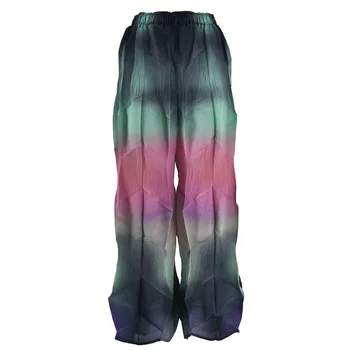 ALSEY Miyake, плиссированные Модные брюки с градиентом для женщин, 2023, Осенняя новая уличная одежда, широкие брюки с высокой талией, женская одежда