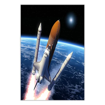 HT114 Впечатляющая Вселенная Земля И Луна Космическая станция Астронавт Шелковая ткань Плакат Художественный Декор Картина В помещении Подарок