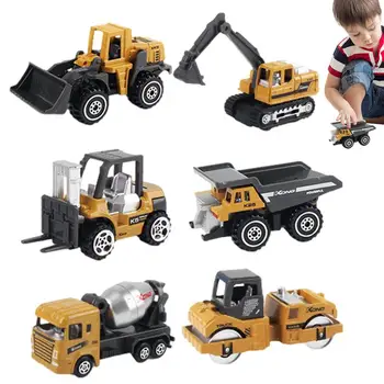 Набор игрушек для инженерных транспортных средств, игрушки для инженерных моделей автомобилей из сплава, грузовики среднего размера, мини-машинка, игрушка для школы, детского сада, парка
