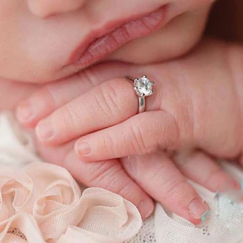 Хрустальные детские кольца Новорожденные Милые белые Ангельские кольца, которые легко носить с реквизитом для фотосессии