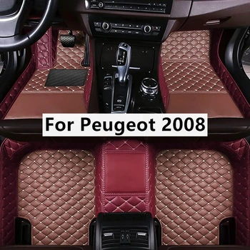 Подходящие По Цвету Пользовательские Автомобильные Коврики Для Peugeot 2008 2013-2023 Годов Выпуска Автомобильные Ковры Для Ног Coche Аксессуары