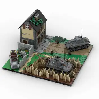 MOC Building Block Вторая мировая война Военные Встречи на французской ферме Модель Modern Warfare Call of Duty Семейные Украшения Игрушка в подарок