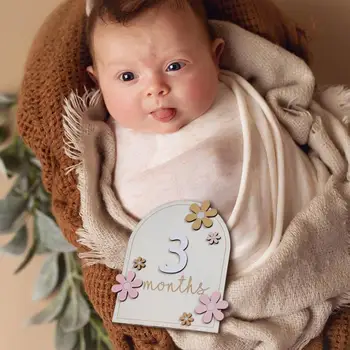 Заменяющие детский Фотоальбом Деревянные открытки Baby Milestone Запечатлевают Каждый Драгоценный момент роста ребенка с изяществом