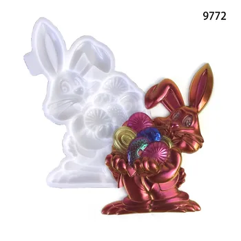Форма для пасхального кролика Diy подвесное украшение стены смола маятник яйцо кролика силиконовая форма