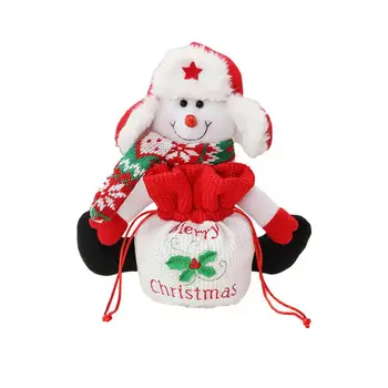 Сумки для рождественских кукол Сумки для Рождественских подарков Сумка для подарков с завязками Дизайн Милой куклы Создаст Рождественское настроение для подарка с закусками и конфетами
