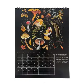 Календарь Темного Леса на 2023 год Креативные Иллюстрированные Настенные Лунные Календари Водонепроницаемые Цветные Чернила для мытья искусства Астрология Лунный Календарь Подарок
