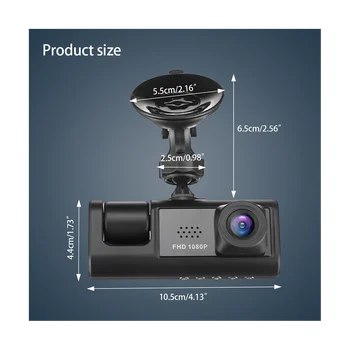 Автомобильный Видеорегистратор HD 1080P с 3 Объективами Внутри автомобиля Dash CamThree Way Camera DVRs Recorder Видеорегистратор Dashcam Camcorder