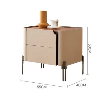 Легкий и роскошный прикроватный столик из натуральной кожи небольшого размера, усовершенствованный прикроватный шкафчик для хранения вещей