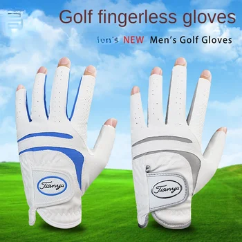 Перчатки для гольфа, мужские перчатки для левой руки без пальцев, летние перчатки из искусственной лайкры, дышащие, износостойкие, нескользящие, для гольфа