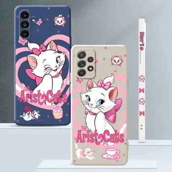 Чехол для телефона Capa для Redmi Note 10 8 10T 9T 9S 7 11 Pro 9 10 Pro 5G 12S 11S 12 Disney pink Marie Cat Мягкий Квадратный Жидкий Чехол