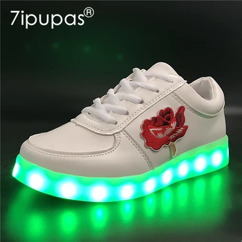 7ipupas EUR 30-44 Розовые Повседневные Светящиеся кроссовки с подсветкой для мальчиков и Девочек, светящиеся кроссовки, Детское USB Зарядное устройство, Светящиеся тапочки для обуви