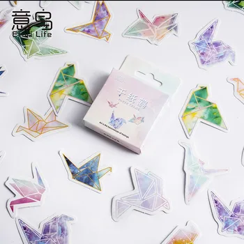 46 шт. наклейки Kawaii Fantasy с бумажными журавликами, самоклеящиеся Декоративные наклейки 