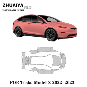8-миллиметровая предварительно нарезанная пленка для защиты автомобильной краски, прозрачный комплект бюстгальтера PPF для Tesla Model X 2022 2023 2024