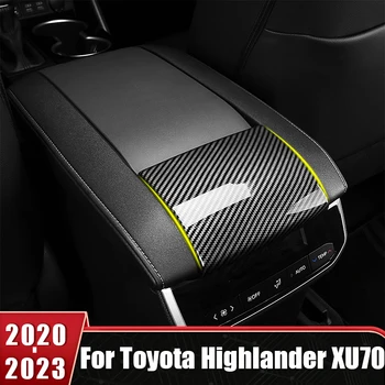 Автомобильные Аксессуары Для Toyota Highlander Kluger XU70 2020 2021 2022 2023 ABS Центральная Консоль Подлокотник Коробка Накладка Панели Стикеры