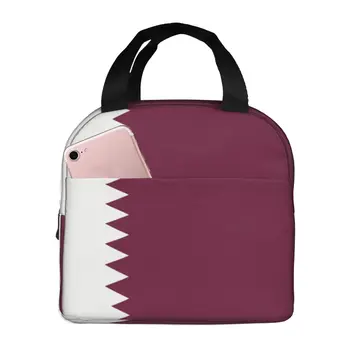 Сумка-тоут с флагом Катара, сумка для ланча для мужчин, женщин, детей, Портативный холодильник, касса с теплоизоляцией, Офисная работа, Пикник, Кемпинг, Школа, Пляж