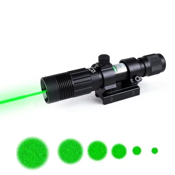Тактический Зеленый Лазерный Прицел С Регулируемым Диаметром Луча Зеленый Лазерный Фонарик-Целеуказатель Осветитель Охотничий Лазер с 20 мм Базовым Креплением