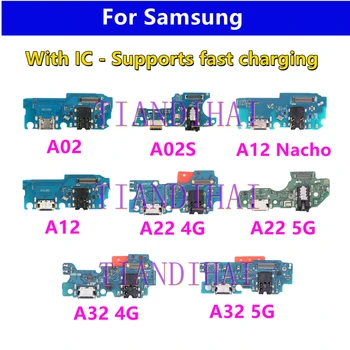 1 шт. Разъем для USB-зарядного устройства Разъем док-станции Гибкий кабель для Samsung A02S A12 Nacho A22 A32 Модуль платы зарядки 5G