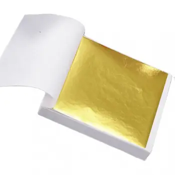 листы бумаги для художественного творчества 9x9 см, практичные, из чистого блестящего золота, серебра, листового розового золота для золочения, украшения для вечеринок.
