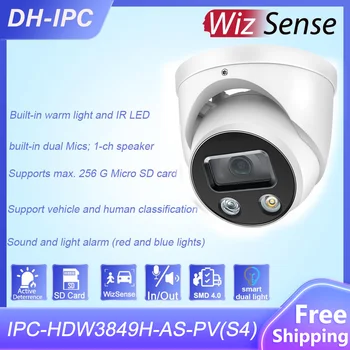 Dahua 8-Мегапиксельная Интеллектуальная IP-камера WizSense с Двойной Подсветкой IPC-HDW3849H-AS-PV-S4 С Двусторонним Звуком SMD CCTV Камера Видеонаблюдения 