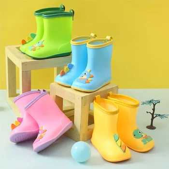 Осенне-зимние детские новые нескользящие и теплые непромокаемые ботинки для девочек, модная кожаная водонепроницаемая обувь