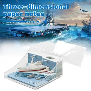 Объемные бумажные заметки для заметок о модели авианосца, Блокнот для заметок, Аксессуары для украшения стола Kawaii