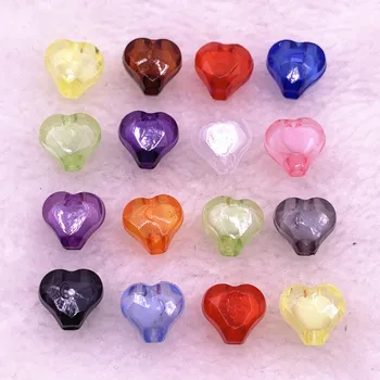 50шт Прозрачных Граненых Акриловых бусин в форме сердца 8 мм для изготовления ювелирных изделий Аксессуары DIY