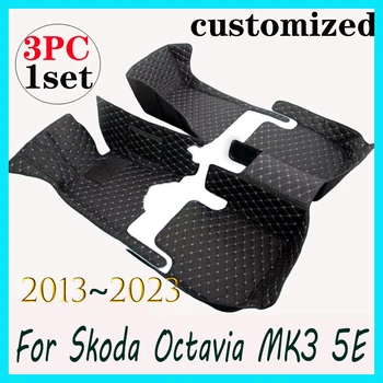 Автомобильные коврики LHD для Skoda Octavia MK3 5E 2023 2022 2021 2020 2019 2018 2017 2016 2015 2014 2013 Часть Ковры для Автоаксессуаров