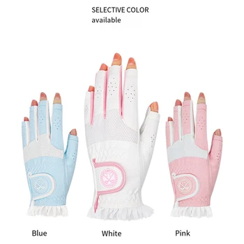 Женские перчатки для гольфа, Одна пара, Перчатки с Негерметичными пальцами, Улучшенная система захвата, Прохладные и удобные