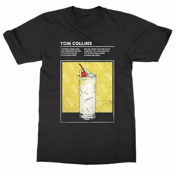 Смешанный напиток Tom Collins Cocktail Happy Hour Футболка для Алкогольного Бармена из 100% Хлопка С Круглым вырезом, Летняя Повседневная Мужская футболка С Коротким рукавом
