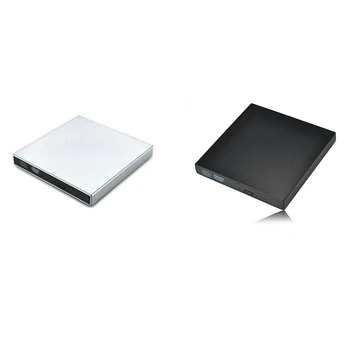 Пластиковый корпус для записи компакт-дисков для ПК, USB-интерфейс, драйвер DVD для внутреннего и наружного использования, Шумоподавляющий плеер для ноутбука Серебристый