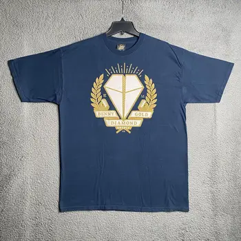 Винтажная Мужская футболка Benny Gold Размера XL с Бриллиантовым Логотипом Collab С логотипом Уличной одежды