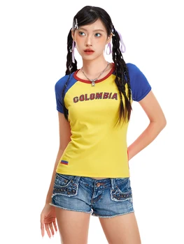 Y2k Baby Tee Женские футболки с коротким рукавом и графическим рисунком для девочек-подростков Винтажная эстетичная футболка 90-х, милая уличная одежда 2000-х